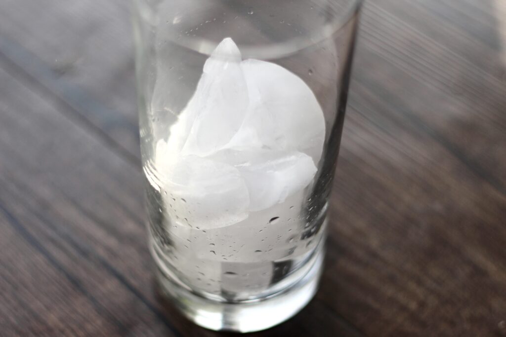 Ice cubes in glass