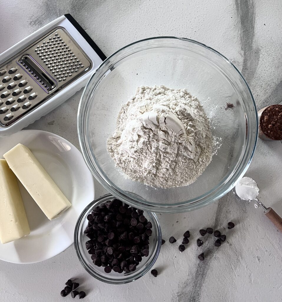 Ingredients for pop tart dough on countertop